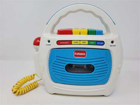 Vintage Playskool Cassette Tape Player Recorder Microphone Ps 452 Blue