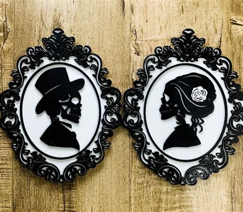 Victorian Skull Wall Art Skeleton Couple Goth Decor Etsy