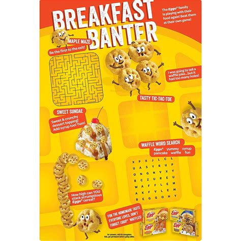 Kellogg's Eggo, Breakfast Cereal, Maple Flavored Homestyle Waffle, Good Source of 8 Vitamins and ...