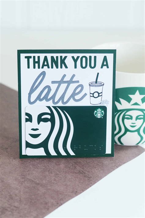 Diy Starbucks Thank You A Latte Gift Free Printable Cards