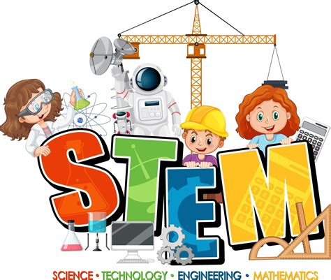 STEM education logo banner with kids cartoon character 2728612 Vector Art at Vecteezy