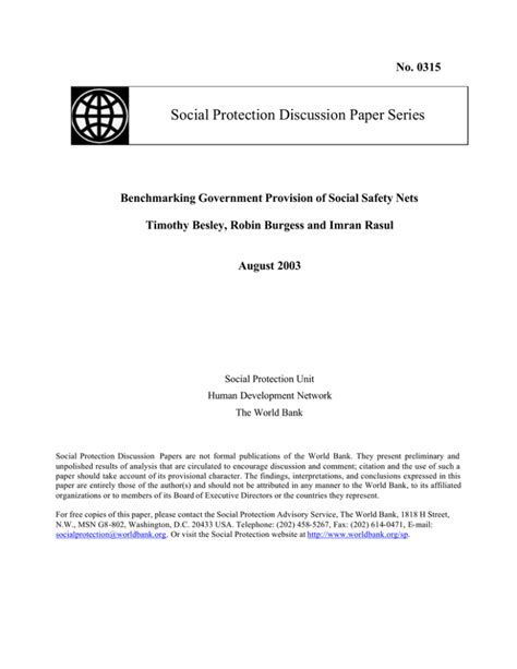 Social Protection Discussion Paper Series