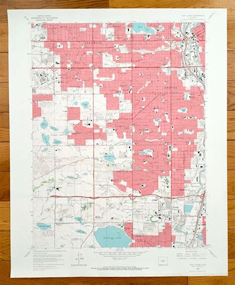 Antique Fort Logan, Colorado 1965 US Geological Survey Topographic Map ...