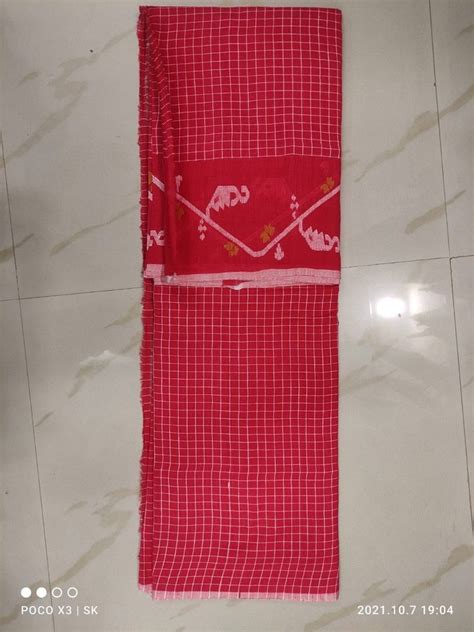 Pure Cotton Red Khadi Muslin Jamdani Fabric At Rs Meter In Nadia