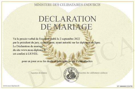 Declaration De Mariage