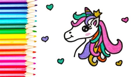 How To Draw Cute Unicorn🦄 Step By Step Drawing And Coloring For Kids