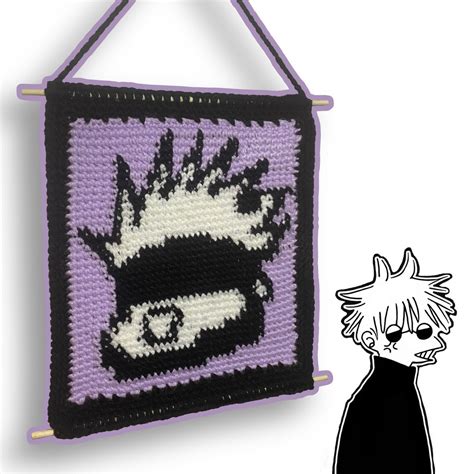 Gojo Satoru Crochet Tapestry Etsy