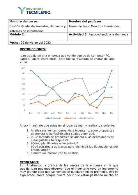 Actividad 8 Gestion Nombre del curso Gestión de abastecimientos