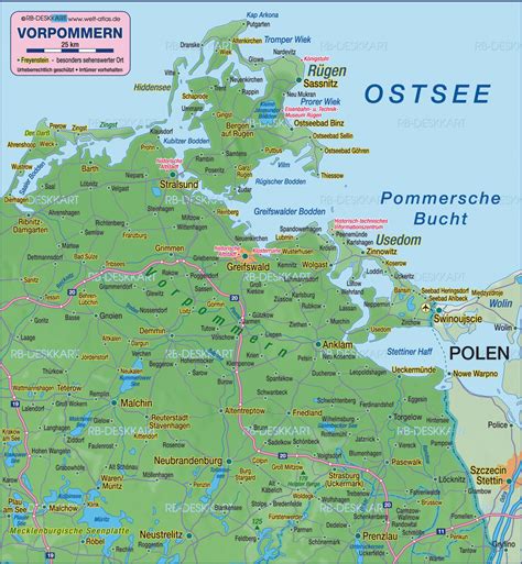 Karte Von Vorpommern Region In Deutschland Mecklenburg Vorpommern