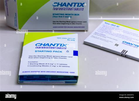 Chicago Usa October 9 2019 A Box Of Chantix Medication With Guides