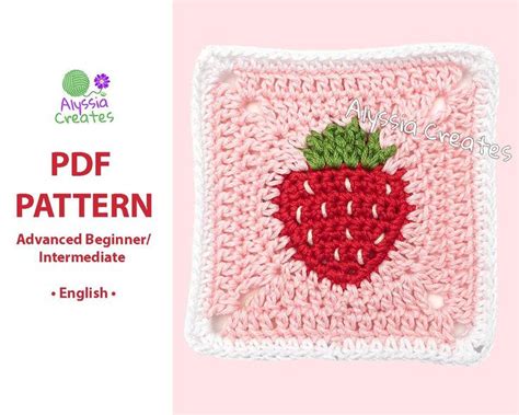 Strawberry Granny Square Crochet Pattern By Alyssia Creates In