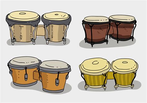 Ethnic Bongo Collection Hand Drawn Vector Illustration 160284 Vector ...