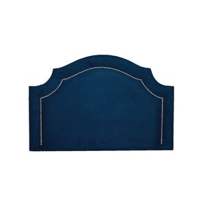 Cabeceira Solteiro Provençal Luxo 90x60 Suede Azul Tachas Prata