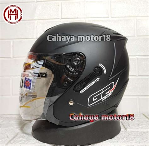 Jual Helm G Optimax Solid Half Face Doubel Visor Model Dinamic L