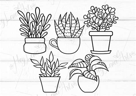 Plants Svg Bundle Svg Potted Plants Svg Gardening Etsy