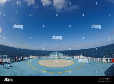 Helipad deck on the Brittany ferries mv Pont Aven Stock Photo - Alamy