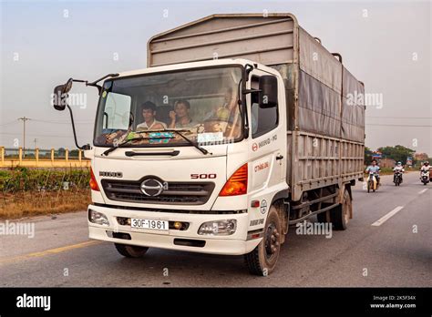 Vietnamese Truck On Highway From Hai Phong To Hanoi Vietnam Stock