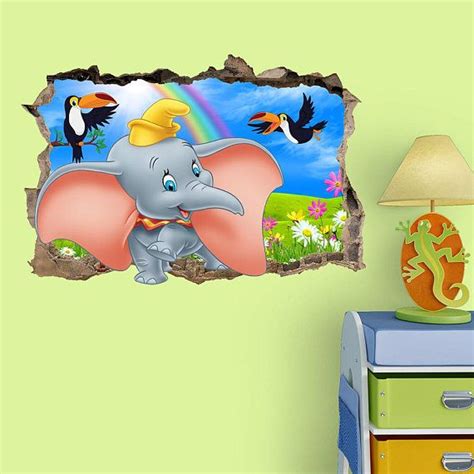 Dumbo The Elephant Smashed 3d Wall Sticker Removable Art Quote Wall