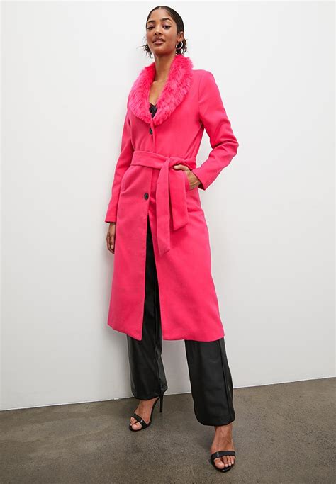 Statement Faux Fur Coat Cerise Blake Coats Superbalist