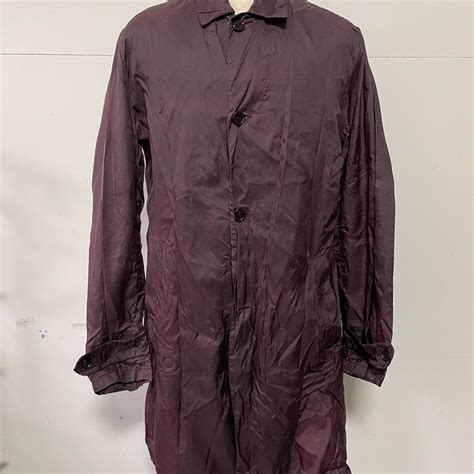 Rare Burgundy Coloured Prada Mac Long Coat Missing Depop