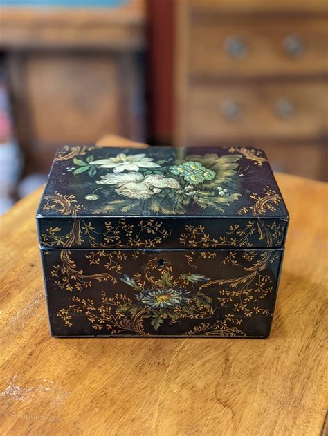 Antiques Atlas Hand Painted Floral Papier Mache Russian Box