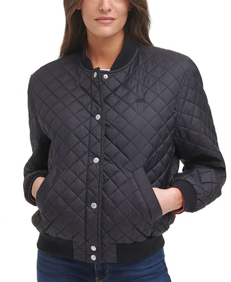 Levis Diamond Quilted Bomber Jacket Macys