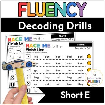 Decoding Drills Short E Real And Nonsense Word Fluency Tpt