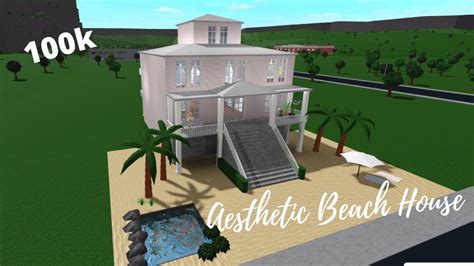 Roblox L Bloxburg Aesthetic Beach House Tour Speedbuild 100k