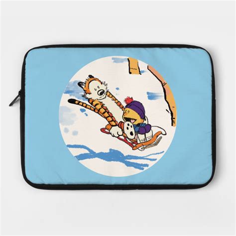 Calvin & Hobbes Sledding Christmas Tree Ornament - Calvin And Hobbes - Laptop Case | TeePublic