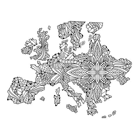 Europe Map Line Art 11685335 Vector Art At Vecteezy