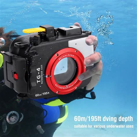 60m/195ft Underwater Waterproof Camera Housing Diving Cover Protective ...