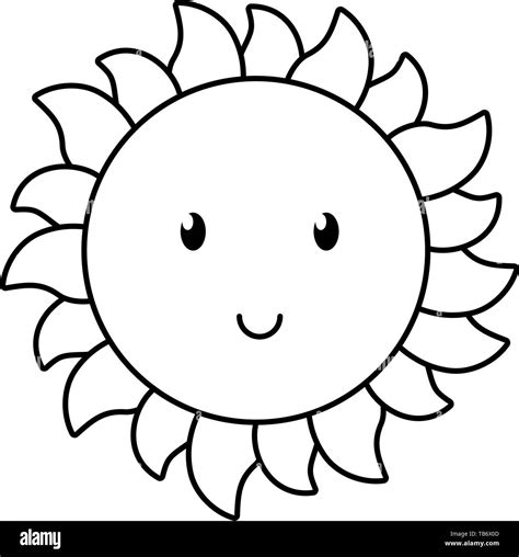 Cartoon Sun Black And White