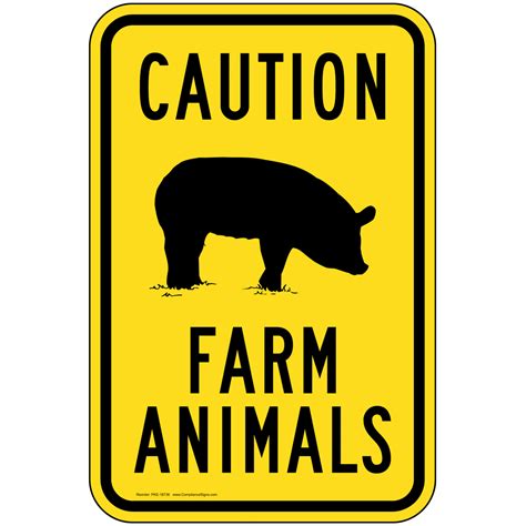 Caution Livestock Sign Pke 18742 Farm Safety