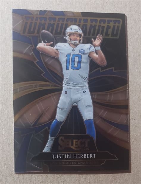 2020 Panini Select Turbocharged Justin Herbert Rookie T24 Chargers RC