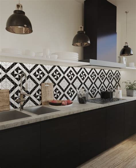 Buy Matte Black White Triangle Tile Porcelain Backsplash Tile For