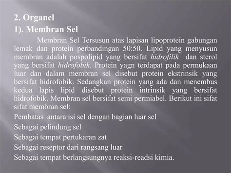 Komponen Penyusun Sel [biologi] Ppt