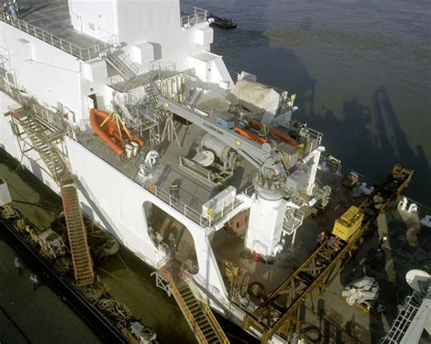 A Port View Of The Stern Section Of The Surveying Ship Usns Waters T