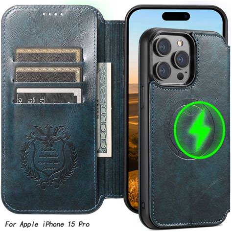 Чехол-книжка с MagSafe для Apple iPhone 15 Pro/ чехол кожи на Айфон 15 ...