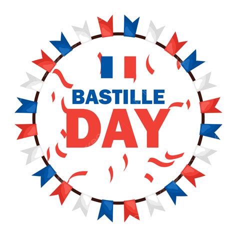 Bastille Day With Small Traditional Flag And Decorative Pennants