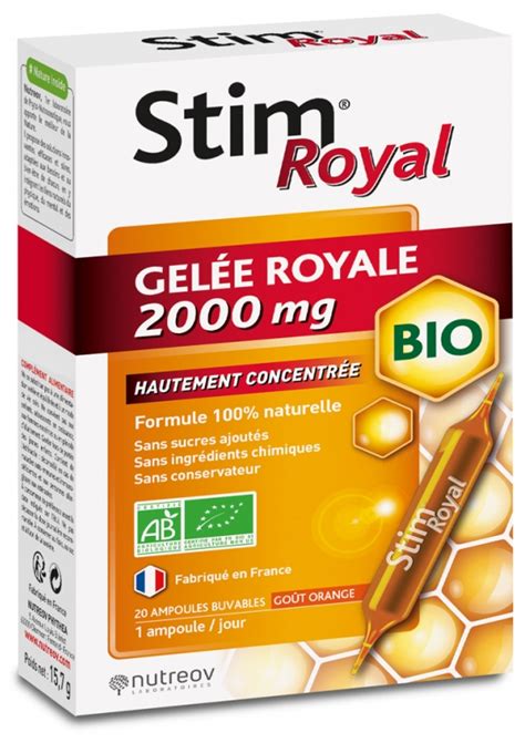 Stim Royal Gelée royale 2000 mg bio Nutreov complément alimentaire