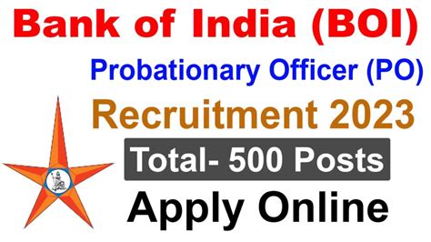 Bank Of India Recruitment Notification Pdf Out For Po Posts