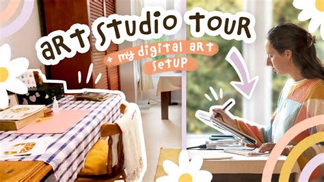 Art Studio Tour 🌷 Digital Artist Workspace And My Drawing Setup Youtube