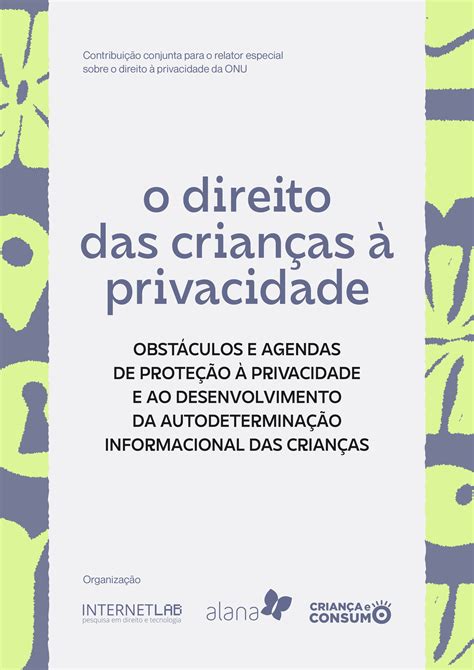 Relat Rio O Direito Das Crian As Privacidade