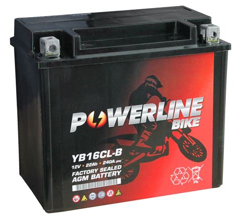 Yb Cl B Agm Powerline Motorcycle Battery V Ah Yb Clb Agm