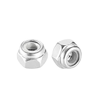 Uxcell Hex Lock Nuts M X Mm Stainless Steel Nylon Insert Self