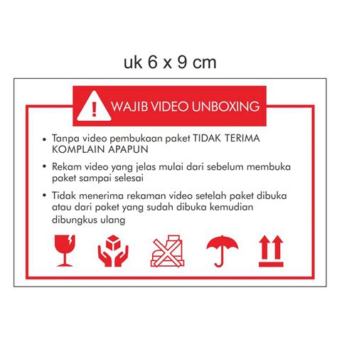 Jual Stiker Unboxing Video 6 X 9 Cm Per Lembar 1 Lembar Isi 10 Pcs