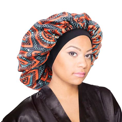 Extra Large Satin Bonnet Sleep Cap Elastic Band Women Head Wrap African