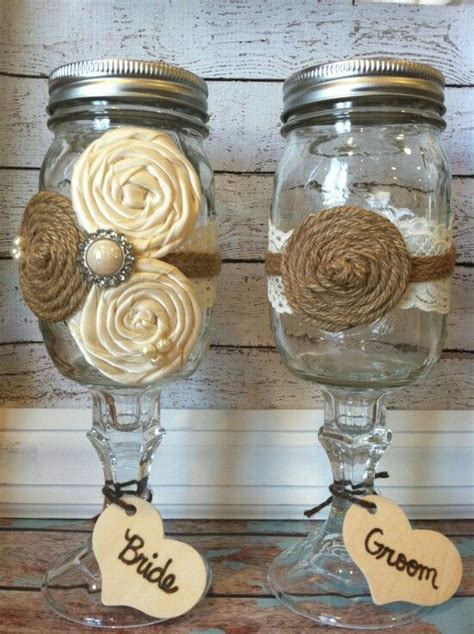 Perfection Diy Mason Jar Wine Glasses Mason Jar Wedding Wedding Glasses Diy Burlap Wedding