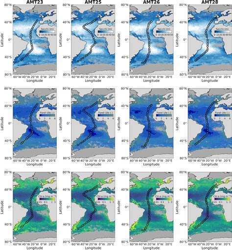 Locations Of The 127 Amt Stations Where Secchi Depth Forel Ule Colour