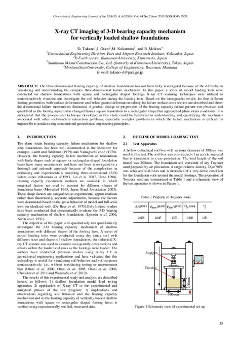 Pdf X Ray Ct Imaging Of 3 D Bearing Capacity Mechanism For Vertically